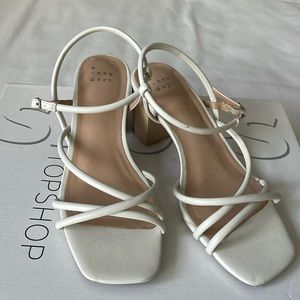 A new day White Strappy Block Heels